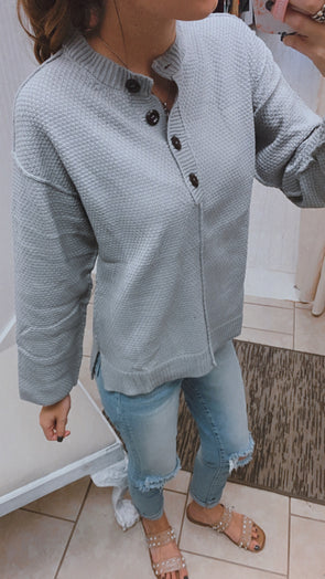 Grey Sweater Henley