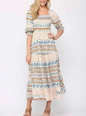 Fall Is Calling Smocked Maxi Dress