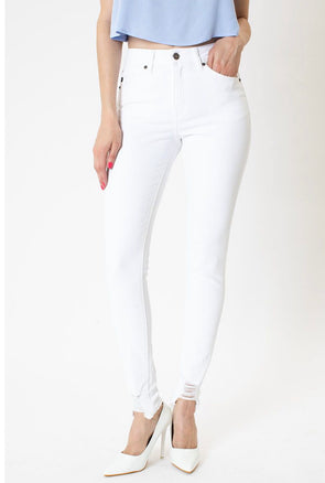 White Distressed Bottom KanCan Jeans