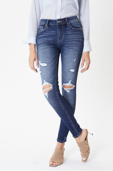 KanCan Mid Rise Distressed Skinny