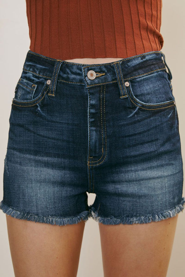 KanCan Mid Rise Dark Wash Shorts